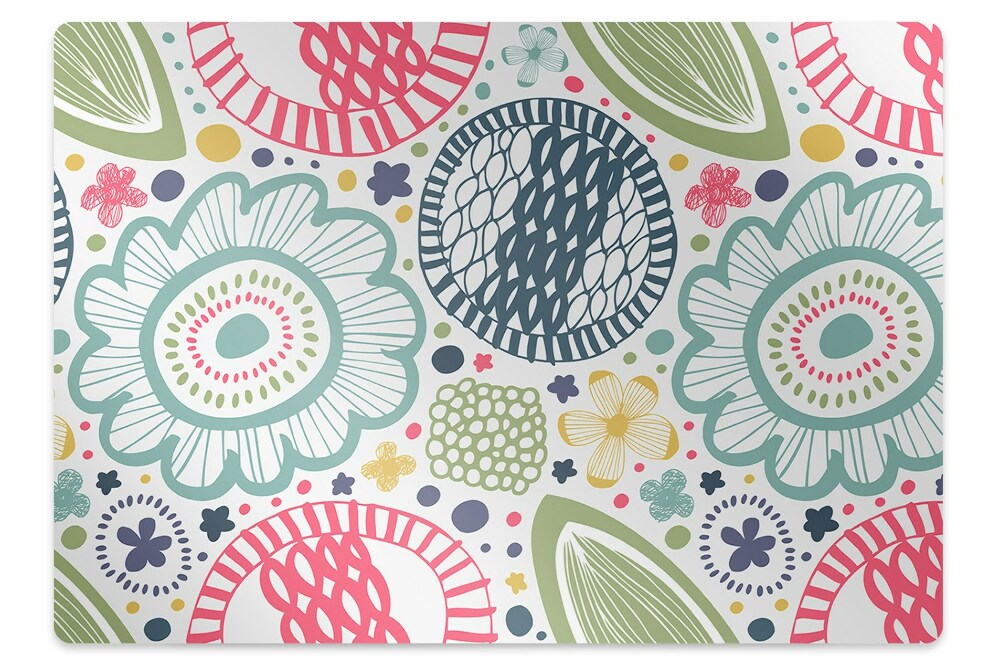 Tapis protection sol Fleurs colorées