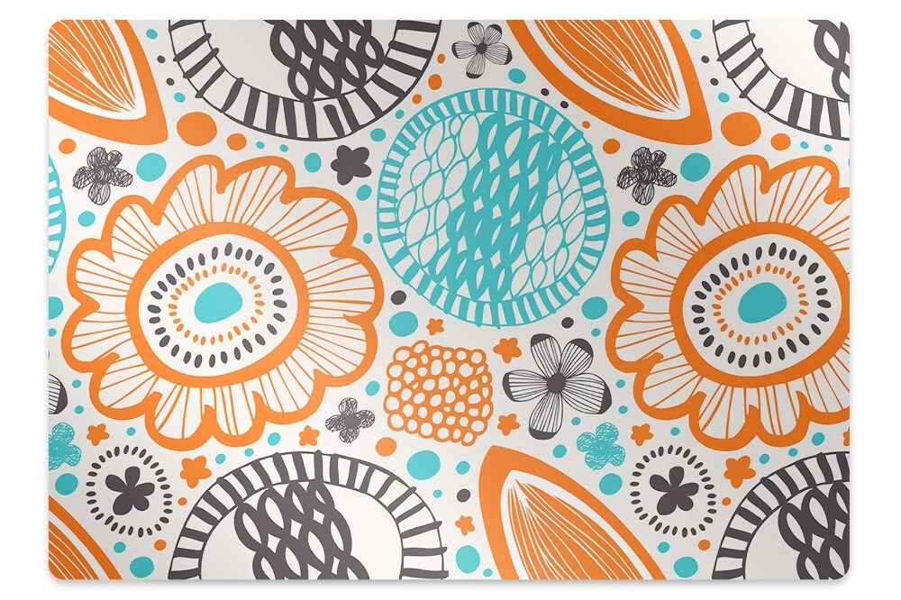 Tapis fauteuil bureau Fleurs pastel