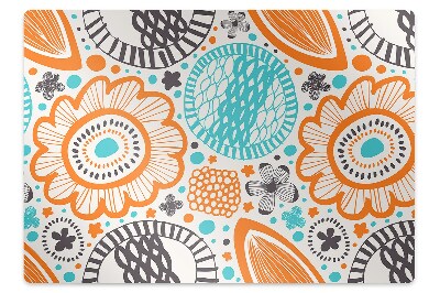 Tapis fauteuil bureau Fleurs pastel