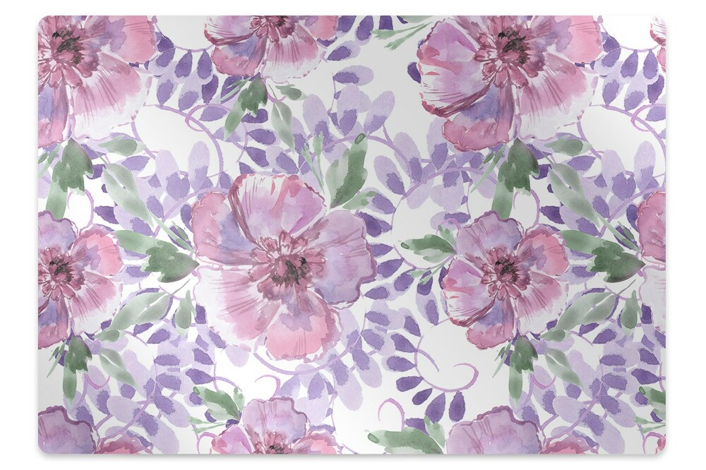 Tapis de chaise de bureau Fleurs violettes