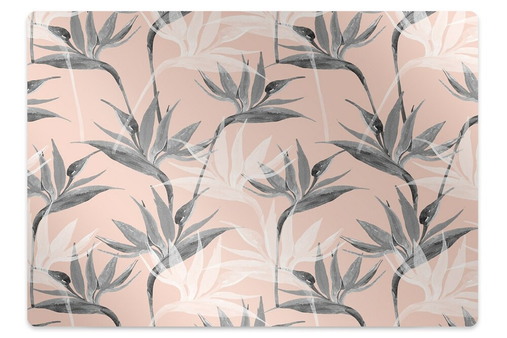 Tapis de protection de sol Fleurs noires et blanches