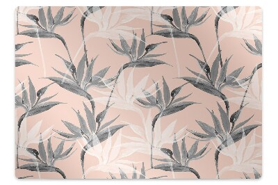 Tapis de protection de sol Fleurs noires et blanches