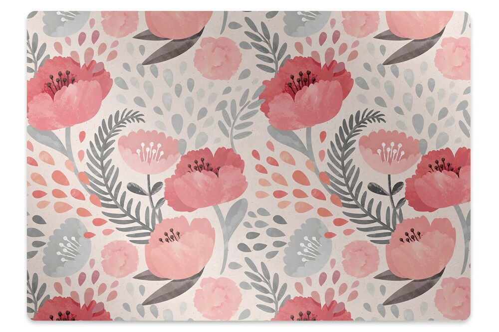 Tapis bureau Fleurs rouges dans un champ