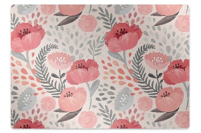 Tapis bureau Fleurs rouges dans un champ