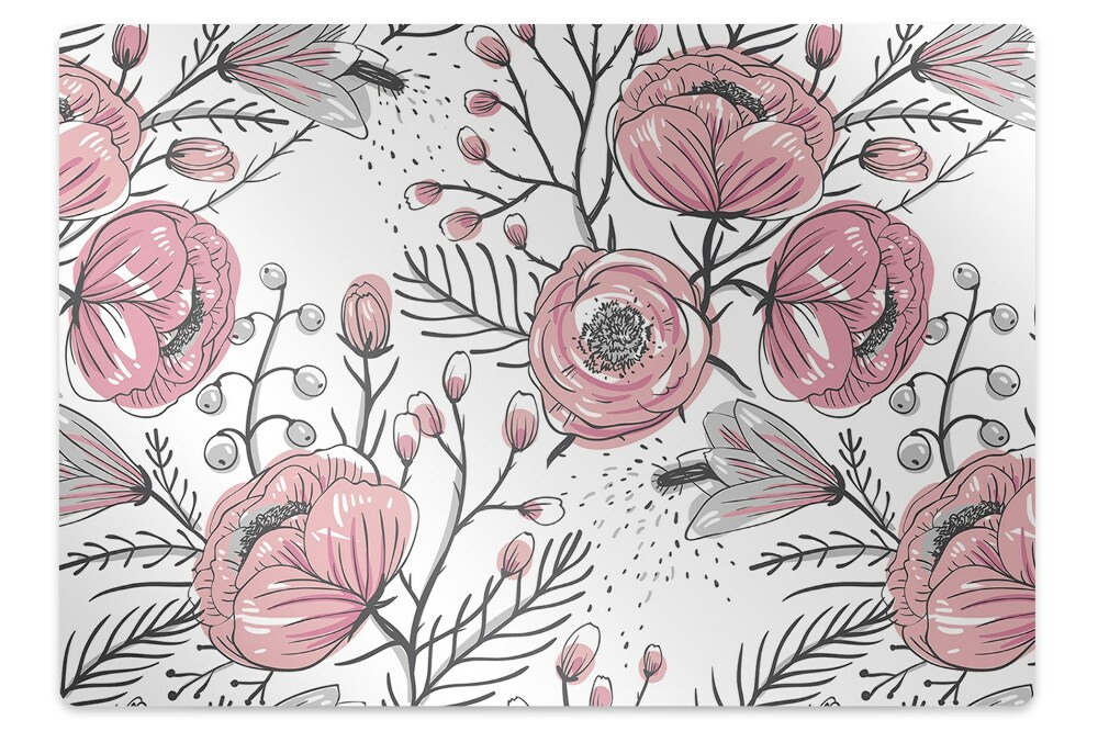 Tapis protection sol Fleurs pastel de l'art de la rose