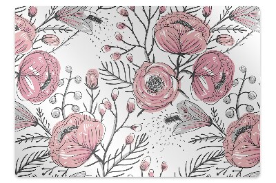 Tapis protection sol Fleurs pastel de l'art de la rose