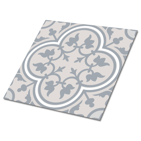 Carreaux de vinyle Fleurs ethniques grises