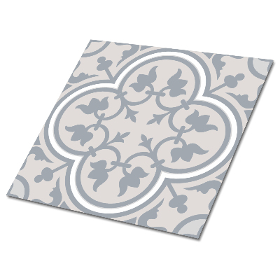 Carreaux de vinyle Fleurs ethniques grises