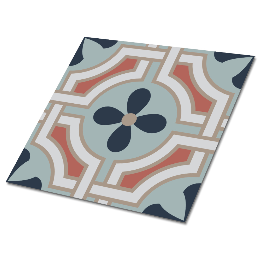 Carreaux de vinyle auto-adhésifs Motif floral ethnique