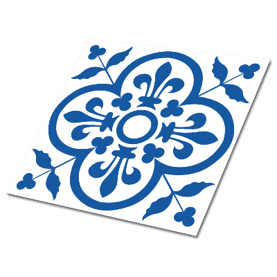 Carreau vinyl adhésif Motif artistique bleu