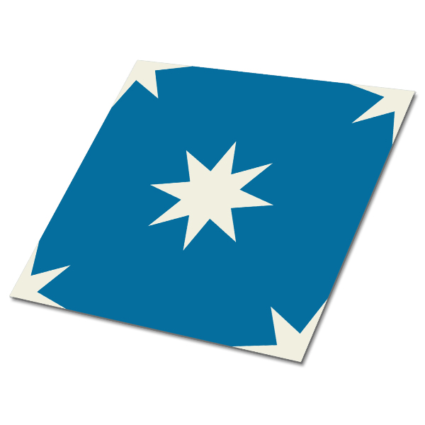 Adhésif Vinyle Carreaux Étoile sur fond bleu