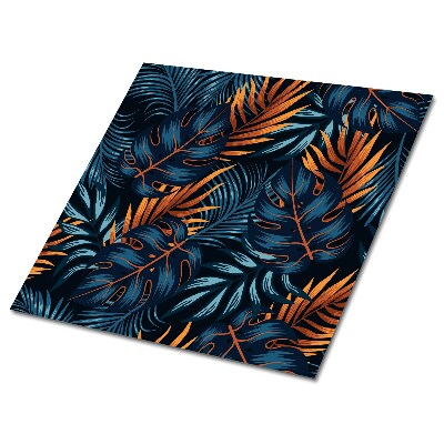 Carreaux de vinyle Feuilles tropicales bleu foncé