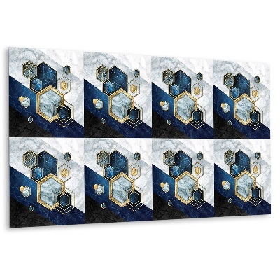 Panneau mural hexagones abstraits