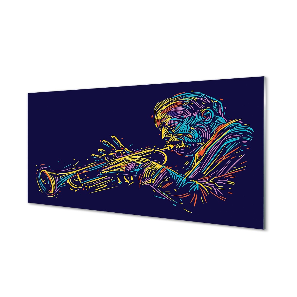 Tableau photo sur verre Homme trompette