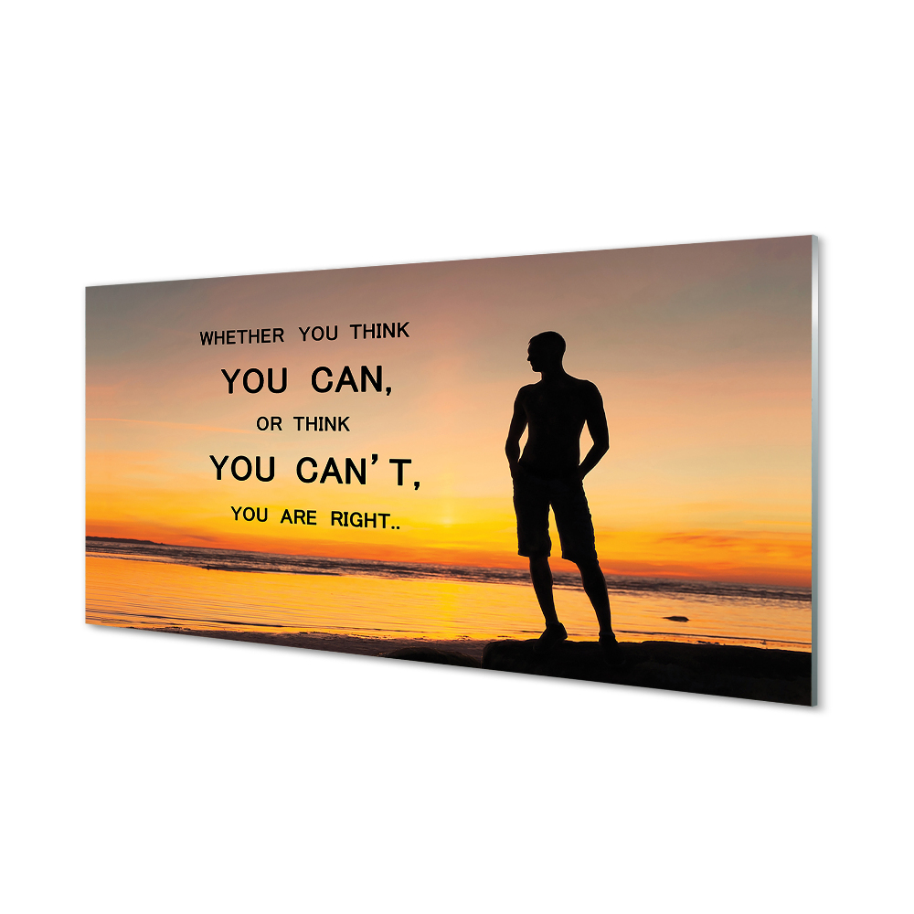 Tableau verre imprimé Mer inscription homme