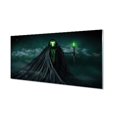 Tableau sur verre La figure sombre du feu vert