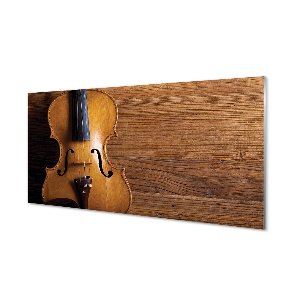 Tableau en verre Violon sur bois fa
