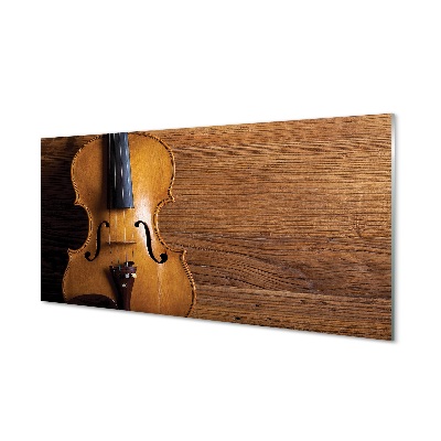 Tableau en verre Violon sur bois fa