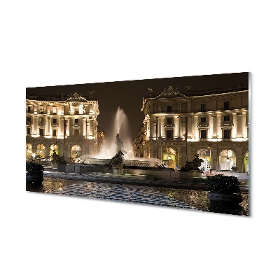 Tableau imprimé sur verre Rome fountain square nuit