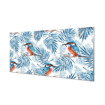 Tableau sur verre Oiseau peint sur une branche