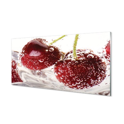 Tableau photo sur verre Cerises humides