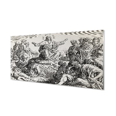 Tableau verre imprimé Les gens de dessin de jésus