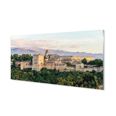 Tableau photo sur verre Espagne château forêt de montagne
