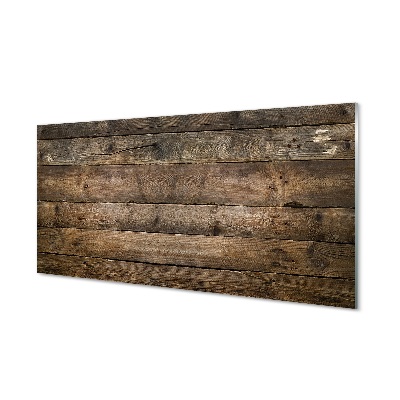 Tableau imprimé sur verre Mur de planches en bois