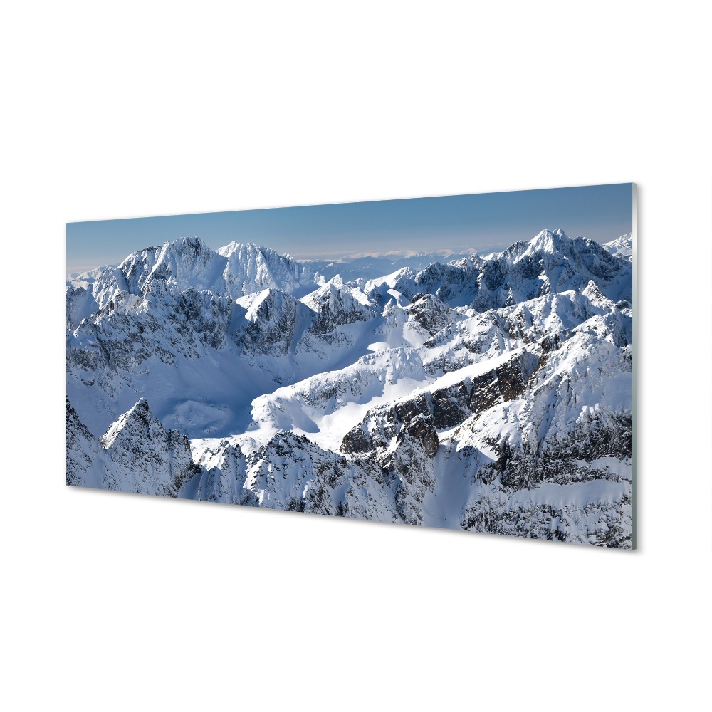 Tableau verre imprimé Montagne hiver