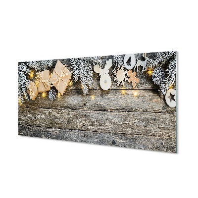 Tableau en verre Brindilles cônes cadeaux