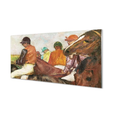 Tableau sur verre Rider course de chevaux