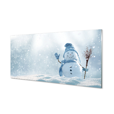 Tableau sur verre Neige bonhomme de neige