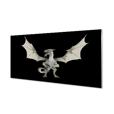 Tableau photo sur verre Dragon blanc