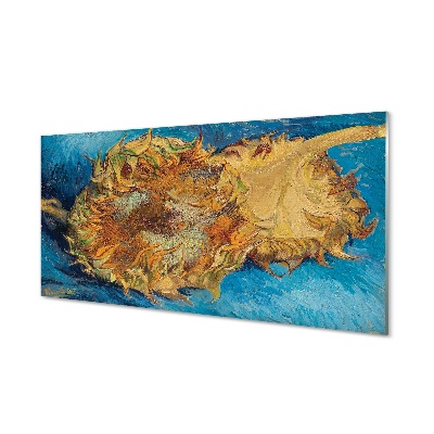 Tableau sur verre Fleurs d'art tournesols