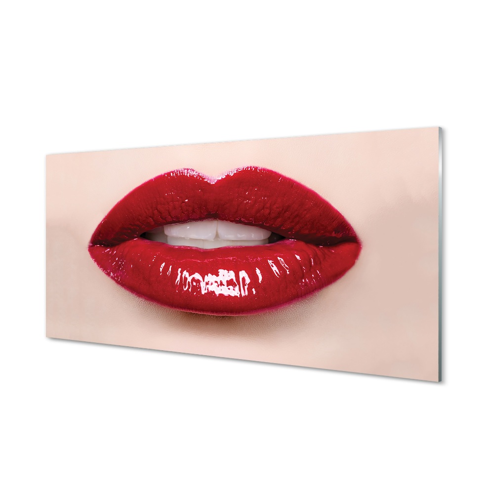 Tableau sur verre Lèvres rouges
