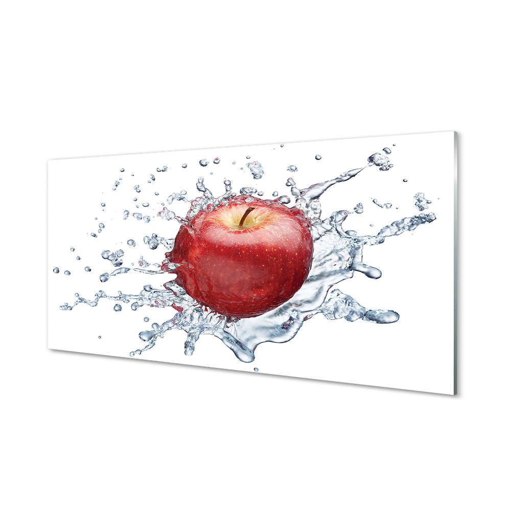 Tableau photo sur verre Pomme rouge dans l'eau