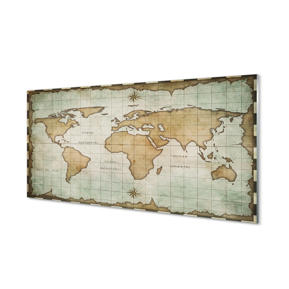 Tableau verre imprimé Carte brûlée