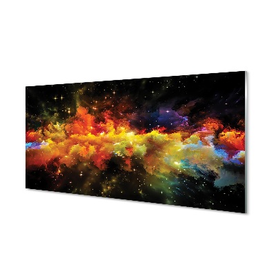 Tableau imprimé sur verre Motifs fractals jaune