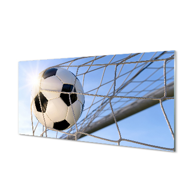 Tableau photo sur verre Football filet ciel