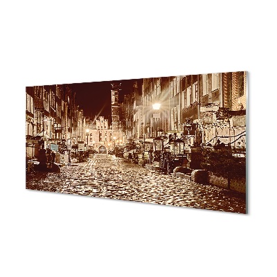 Tableau verre imprimé Gdańsk vieille ville nuit
