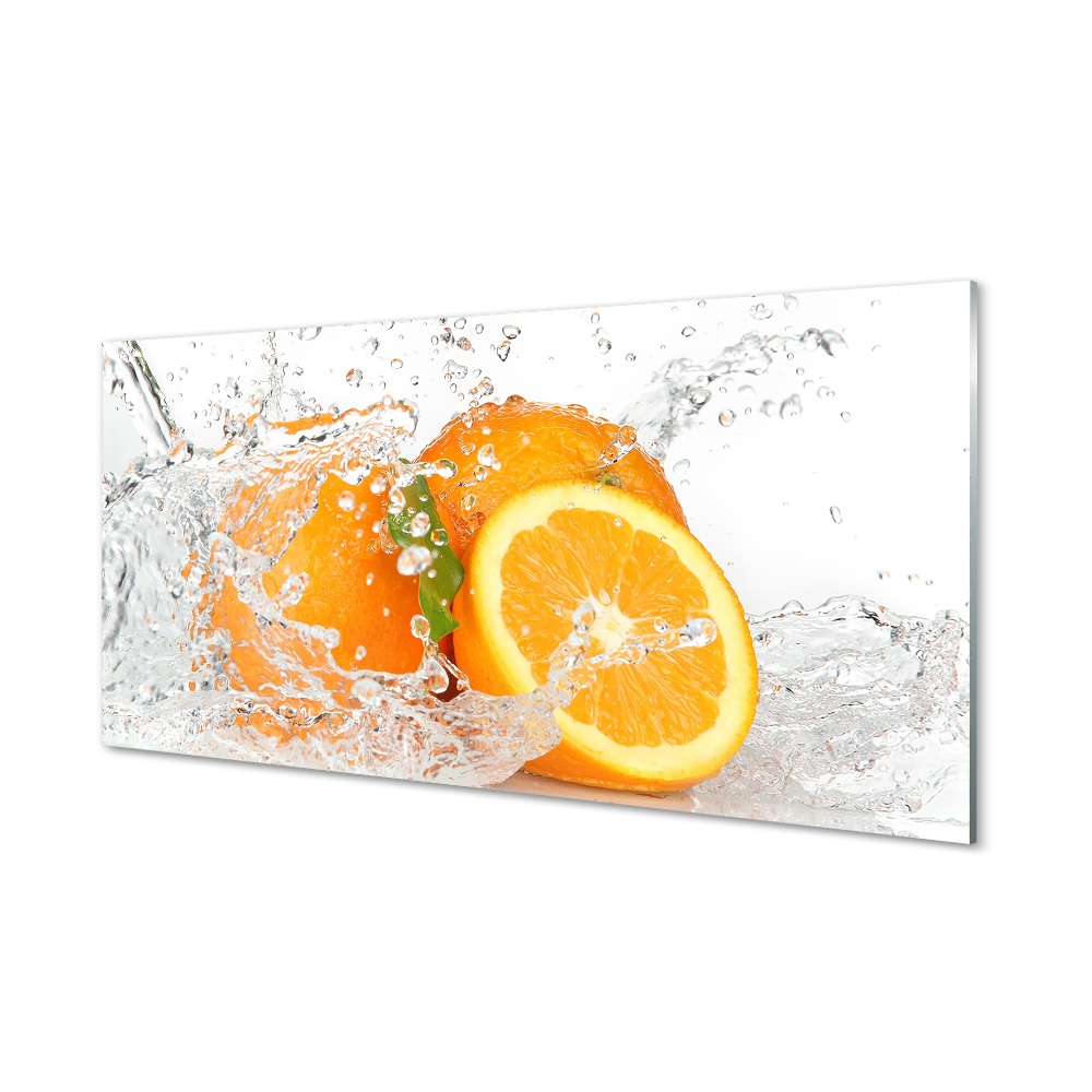Tableau en verre Oranges dans l'eau