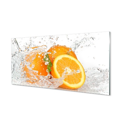 Tableau en verre Oranges dans l'eau