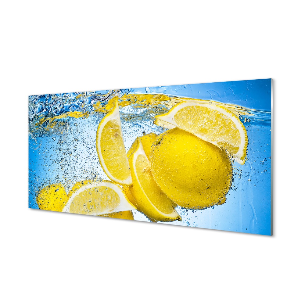 Tableau sur verre Citron dans l'eau