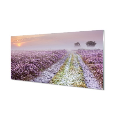 Tableau photo sur verre Bruyères sur le terrain