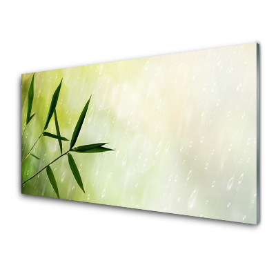 Tableau sur verre Feuilles Pluie