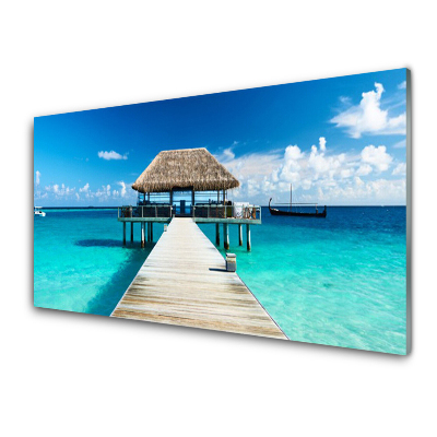 Tableau photo sur verre Maison d'eau de vacances