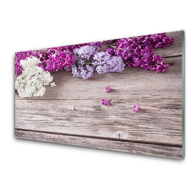 Tableau photo sur verre Fleurs Bois