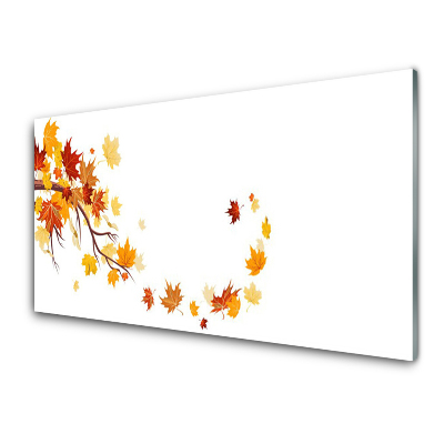 Tableau sur verre Feuilles d'automne Plante