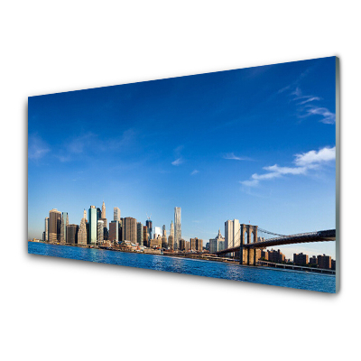 Tableau sur verre Panorama du pont de la ville