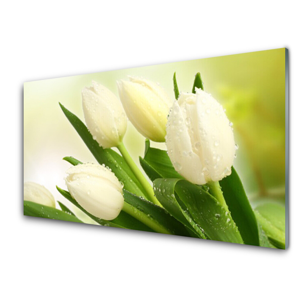 Tableau photo sur verre Bouquet de tulipes jaunes